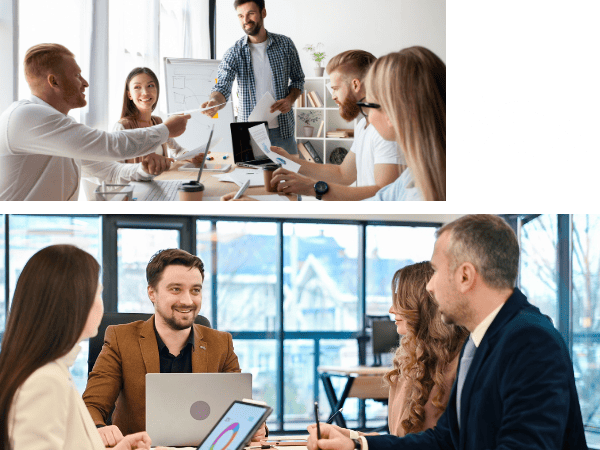 Business team discussing plans